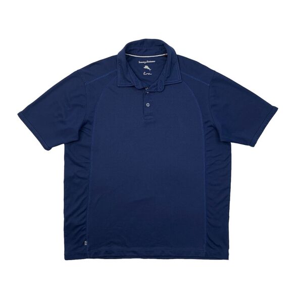 Tommy Bahama Polo Shirt Mens L Large Storm Blue Short Sleeve Performance Golf - Picture 1 of 10